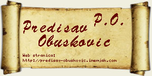 Predisav Obušković vizit kartica